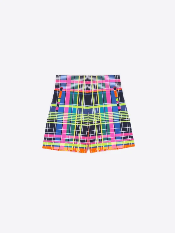 Mujer Vilagallo Bermuda Short Sandra Multicolour Check Gabardina