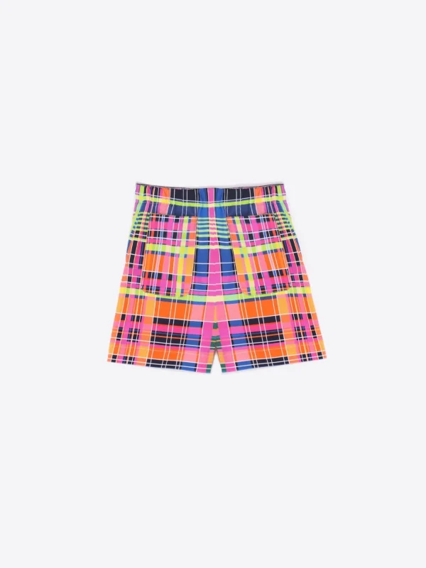 Mujer Vilagallo Bermuda Short Sandra Multicolour Check Gabardina