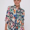 Mujer Vilagallo Camisa Algodon Estampado Ikat
