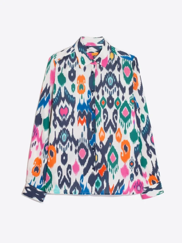 Mujer Vilagallo Camisa Algodon Estampado Ikat