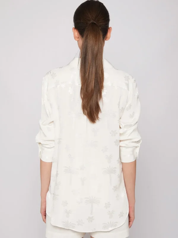 Mujer Vilagallo Camisa Blanca Jacquard La Palma