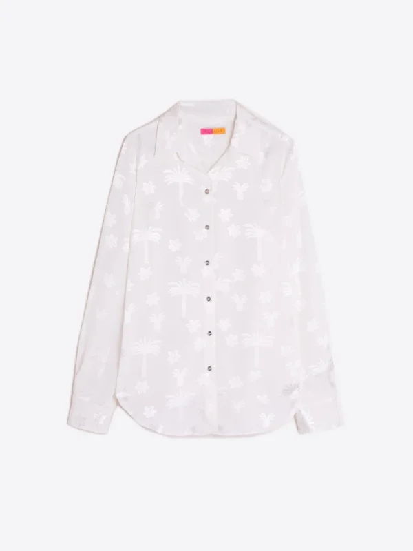 Mujer Vilagallo Camisa Blanca Jacquard La Palma