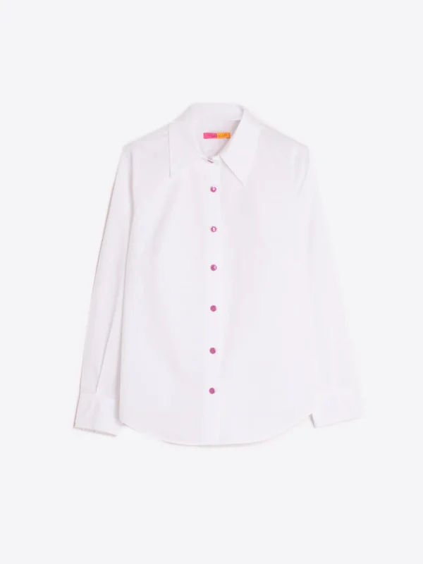 Mujer Vilagallo Camisa Boton Abeja Rosa Popelin