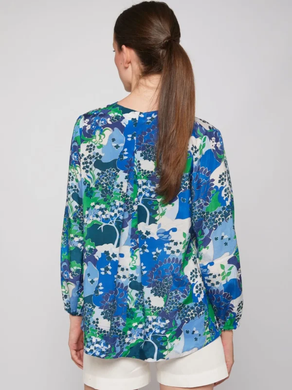 Mujer Vilagallo Camisa Estampado Blue Blossom