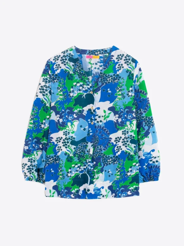 Mujer Vilagallo Camisa Estampado Blue Blossom