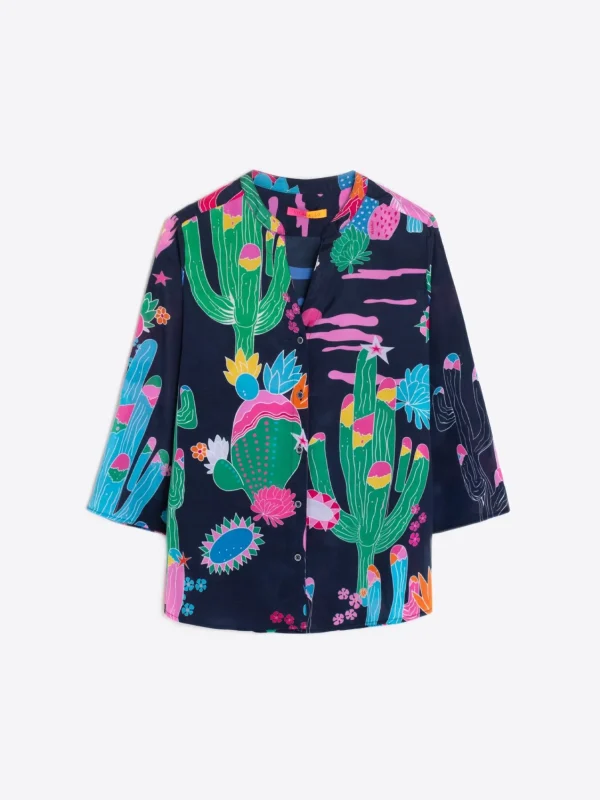 Mujer Vilagallo Camisa Estampado Cactus