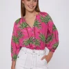 Mujer Vilagallo Camisa Estampado Palmeras Rosa