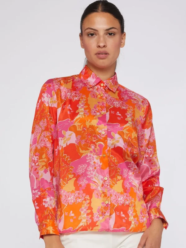 Mujer Vilagallo Camisa Estampado Pink Blossom