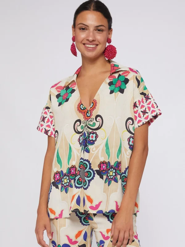 Mujer Vilagallo Camisa Floral Noveau Print