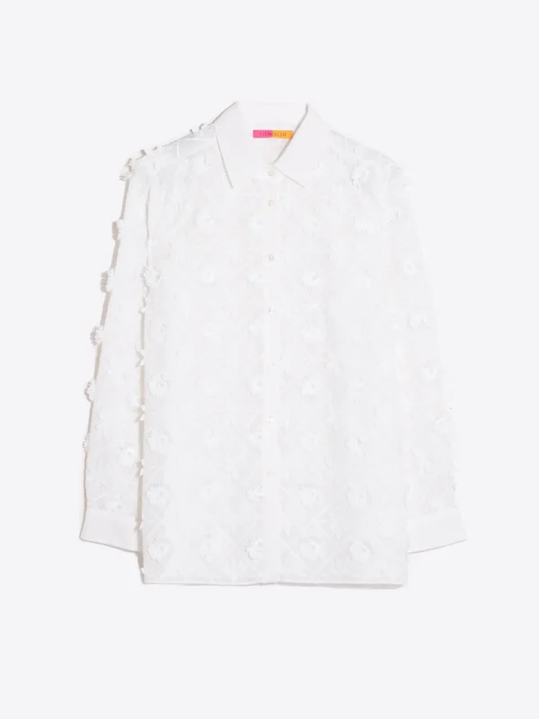 Mujer Vilagallo Camisa Flores Bordadas