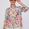 Mujer Vilagallo Camisa Flores Pintadas