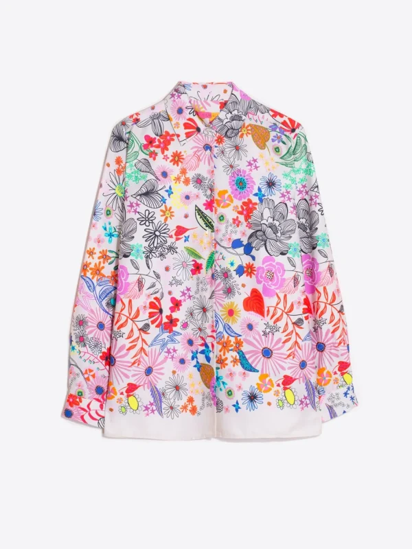 Mujer Vilagallo Camisa Flores Pintadas
