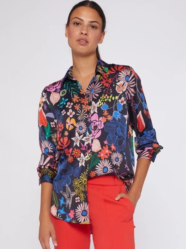 Mujer Vilagallo Camisa Fluida Estampado Flores