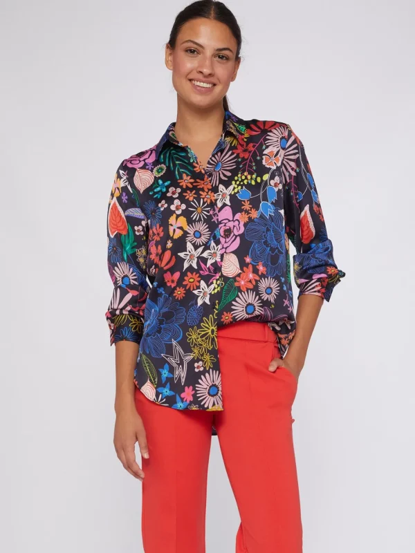 Mujer Vilagallo Camisa Fluida Estampado Flores