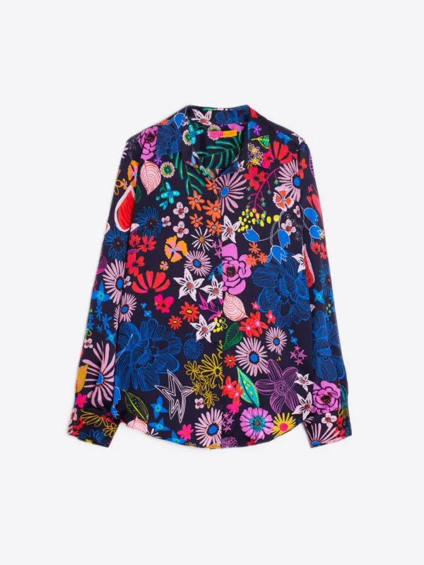 Mujer Vilagallo Camisa Fluida Estampado Flores