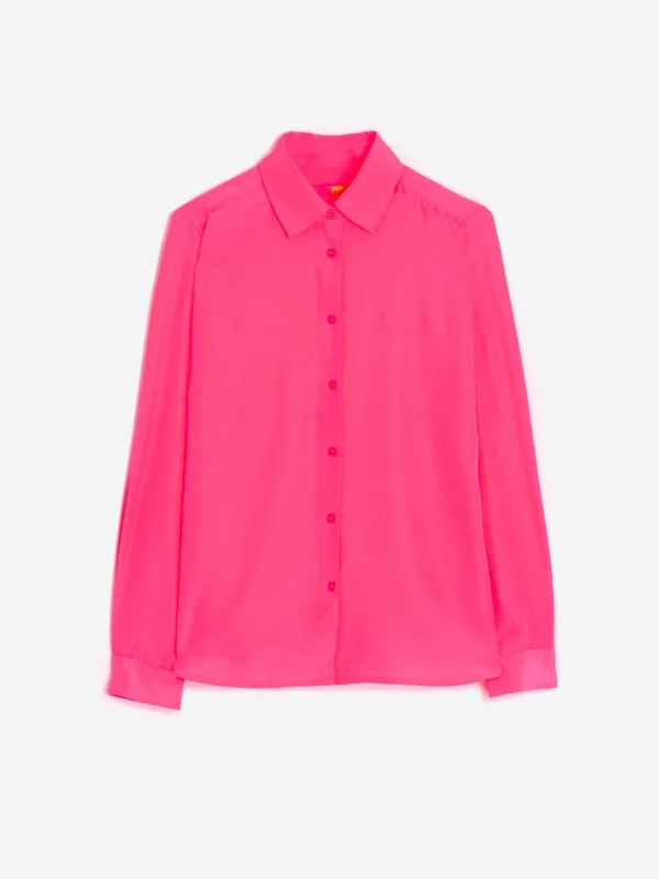 Mujer Vilagallo Camisa Fluida Rosa Fluor