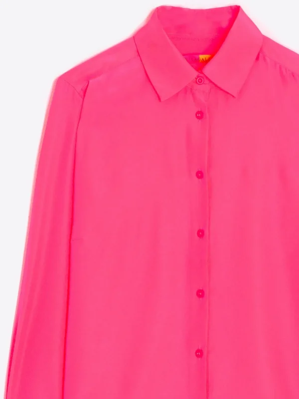 Mujer Vilagallo Camisa Fluida Rosa Fluor