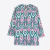 Mujer Vilagallo Camisa Francina Ikat Green Pink Gold