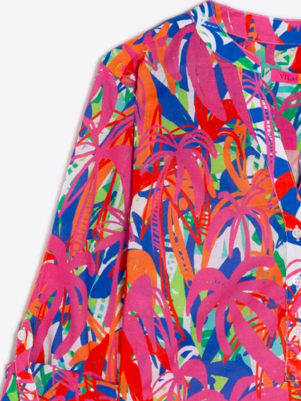 Mujer Vilagallo Camisa Francina Palm Tree Print