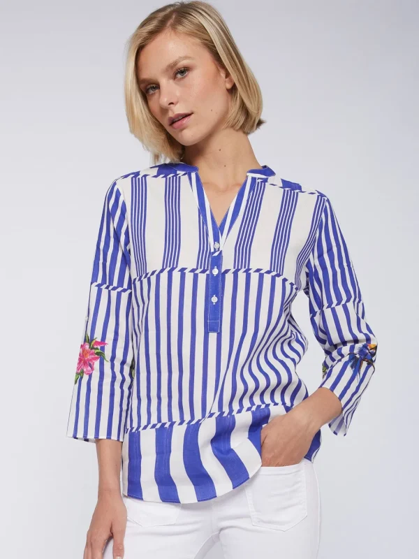 Mujer Vilagallo Camisa Francina Rayas Tropical