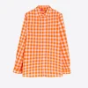 Mujer Vilagallo Camisa Ginger Orange Vichy