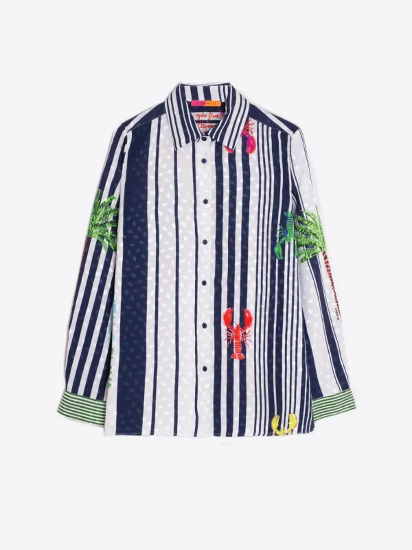 Mujer Vilagallo Camisa Irina Patchwork Print