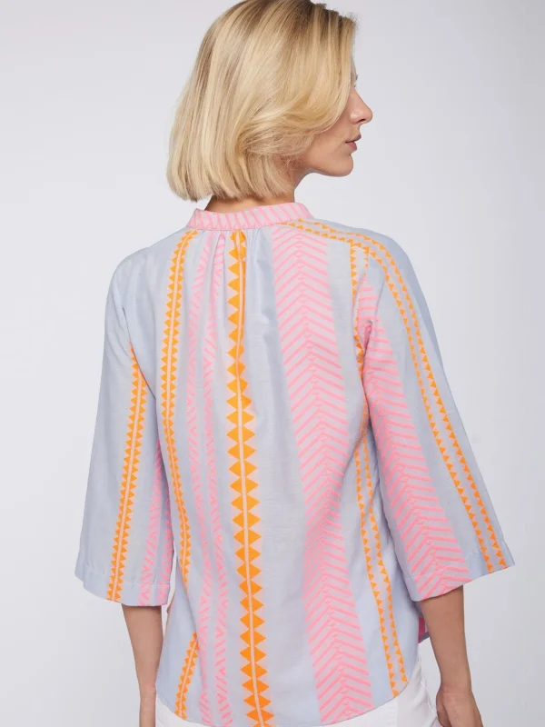Mujer Vilagallo Camisa Jacquard Milos Fluor