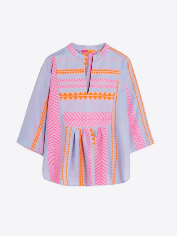 Mujer Vilagallo Camisa Jacquard Milos Fluor