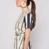 Mujer Vilagallo Camisa Lazada Rayas Combinadas
