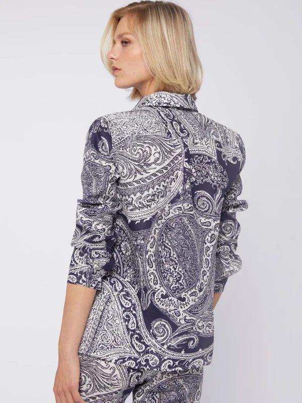 Mujer Vilagallo Camisa Lino Estampado Paisley