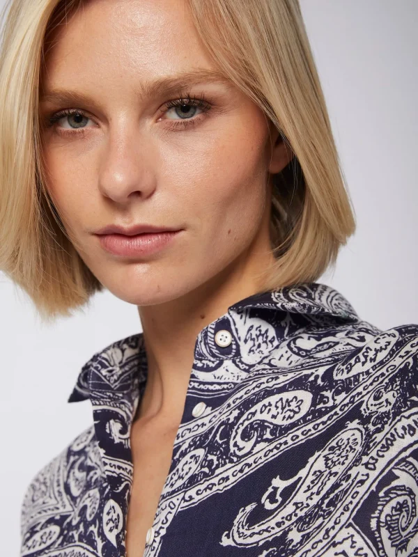 Mujer Vilagallo Camisa Lino Estampado Paisley