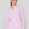 Mujer Vilagallo Camisa Lino Rayas Rosas