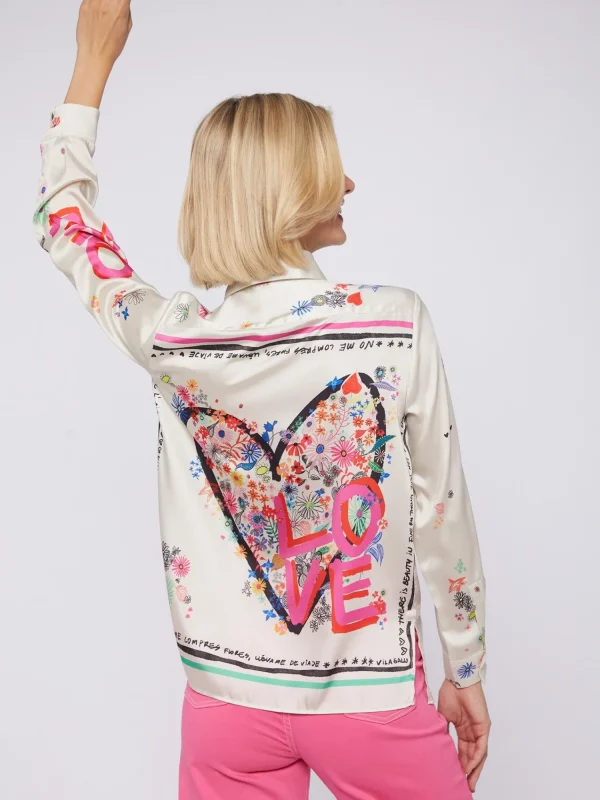 Mujer Vilagallo Camisa Love Grafitti