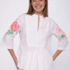 Mujer Vilagallo Camisa Mangas Bordadas Punto De Cruz