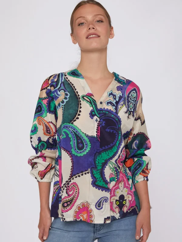 Mujer Vilagallo Camisa Maxi Paisley Print