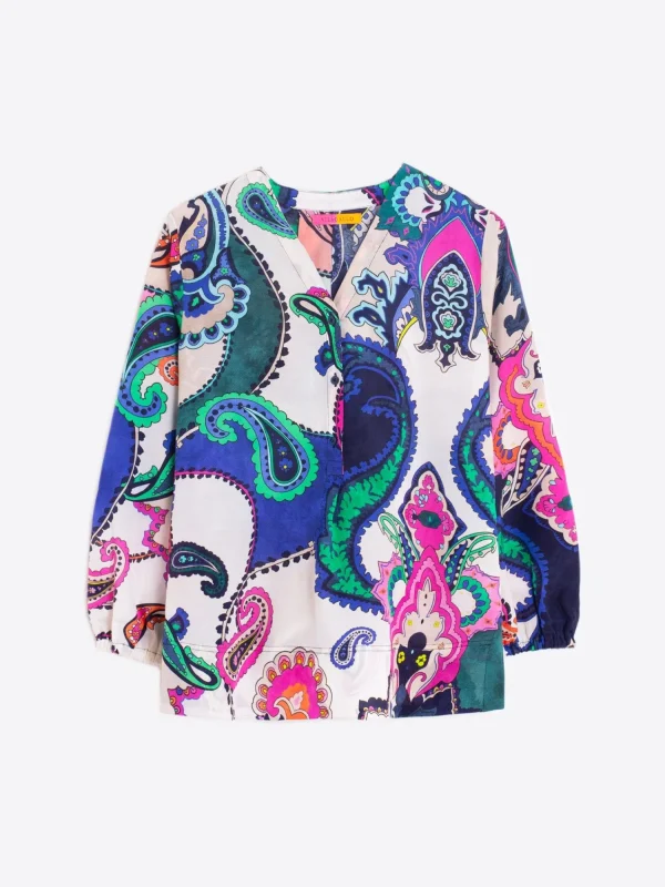Mujer Vilagallo Camisa Maxi Paisley Print