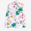 Mujer Vilagallo Camisa Popelin Estampado Tropical
