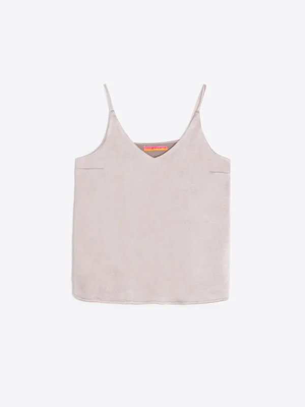 Mujer Vilagallo Camisa Punto Tirantes Beige