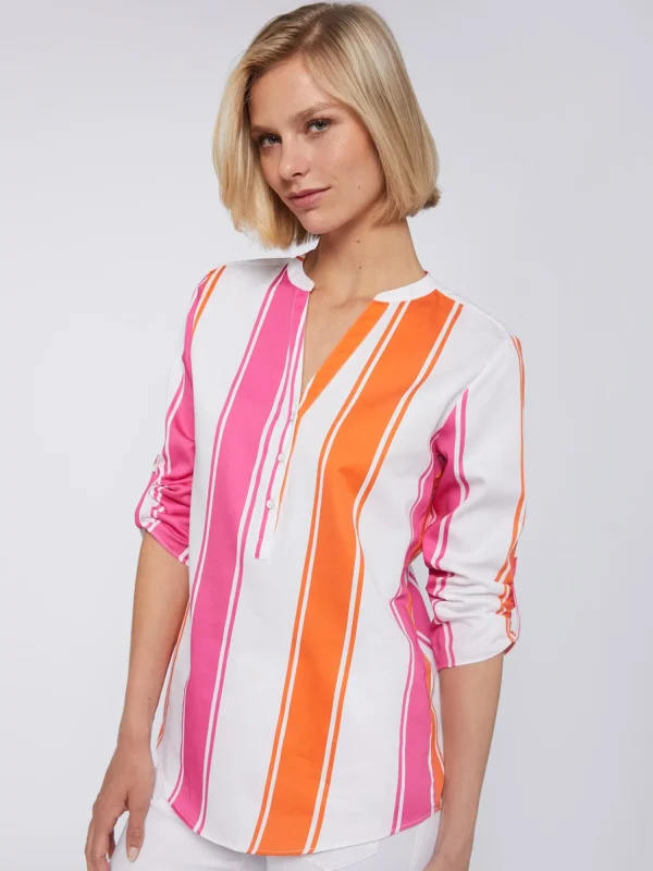 Mujer Vilagallo Camisa Rayas Rosa Naranja