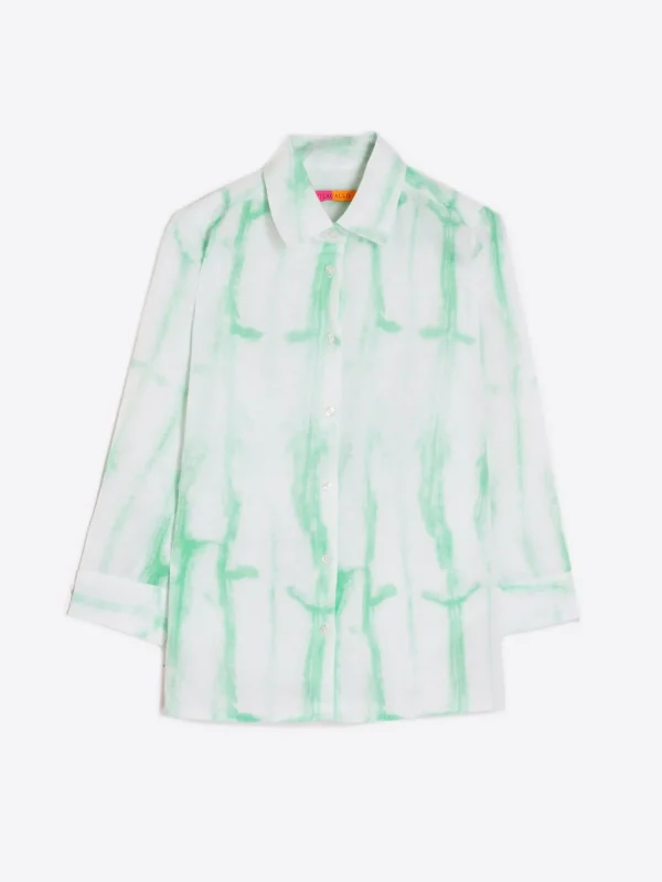 Mujer Vilagallo Camisa Sara Green Tie Dye