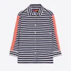 Mujer Vilagallo Camisa Sara Navy Stripe Canale