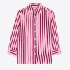 Mujer Vilagallo Camisa Sara Red Stripe Cotton