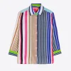 Mujer Vilagallo Camisa Sara Stripe Pure Linen