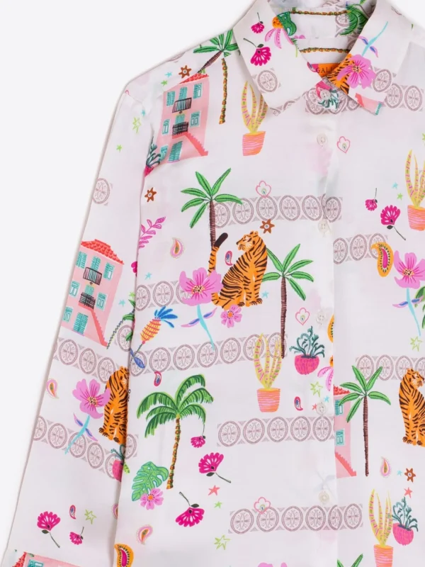 Mujer Vilagallo Camisa Sara Tiger Paradise Print