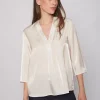 Mujer Vilagallo Camisa Satinada Brillo Oro