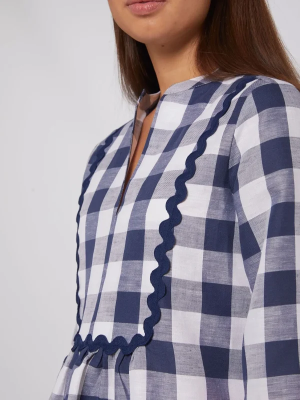Mujer Vilagallo Camisa Vichy Navy
