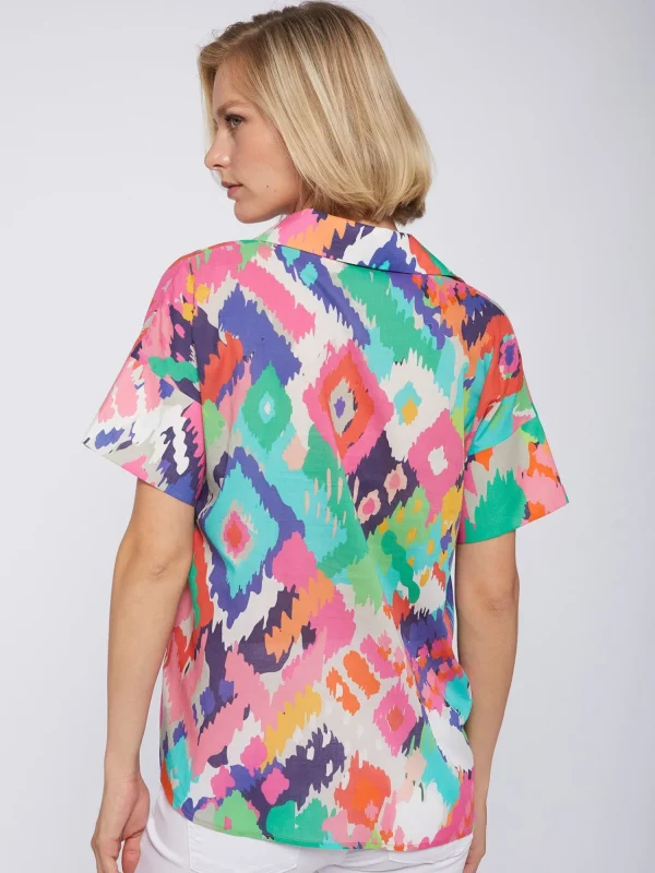 Mujer Vilagallo Camisa Voile Estampado Ikat