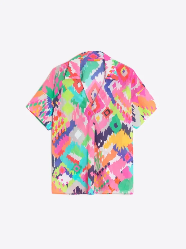 Mujer Vilagallo Camisa Voile Estampado Ikat