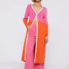 Mujer Vilagallo Cardigan Bicolor Rosa Naranja