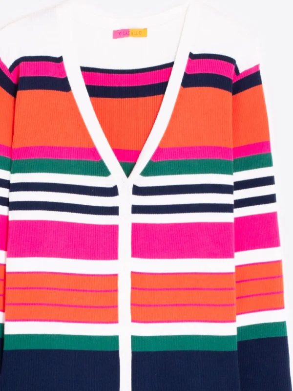 Mujer Vilagallo Cardigan Punto Rayas Multicolor